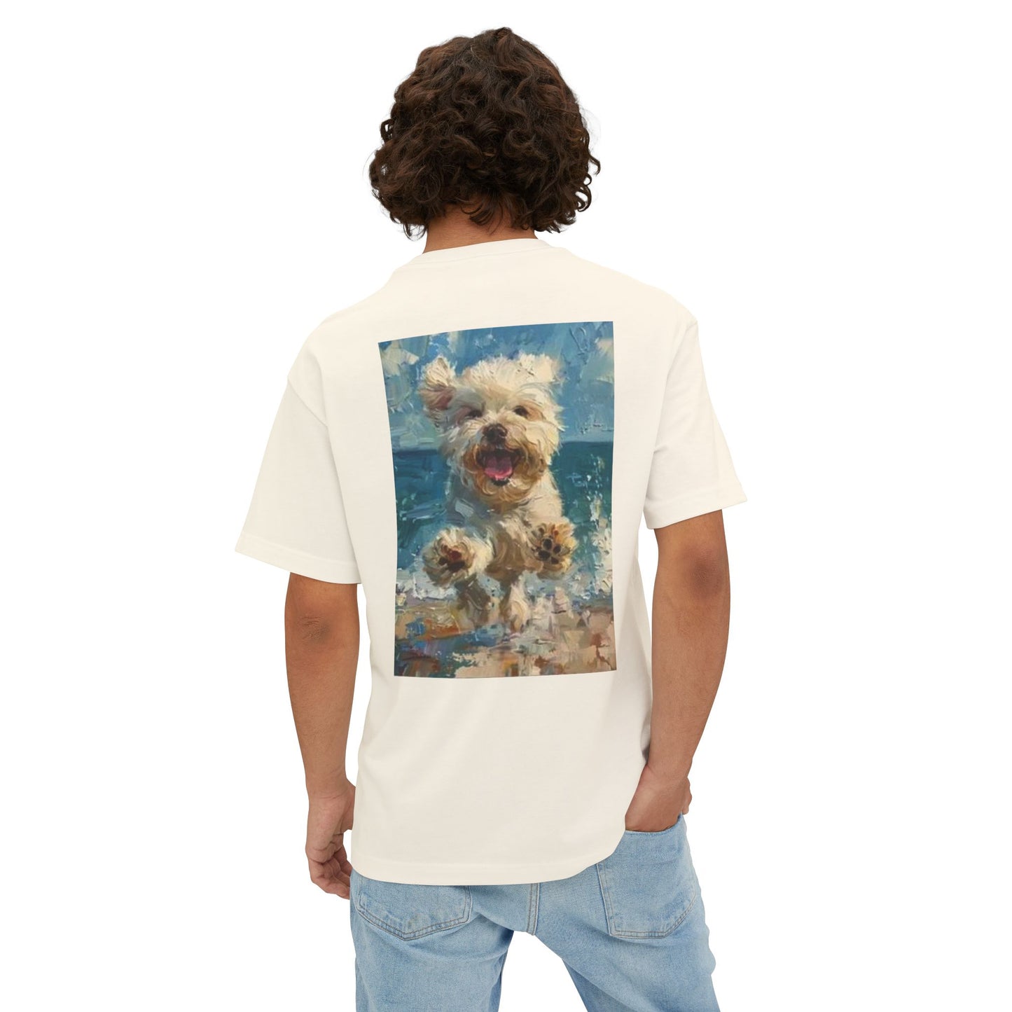 Cute Dog Art Unisex Oversized Boxy Tee - Perfect Pet Lover Gift