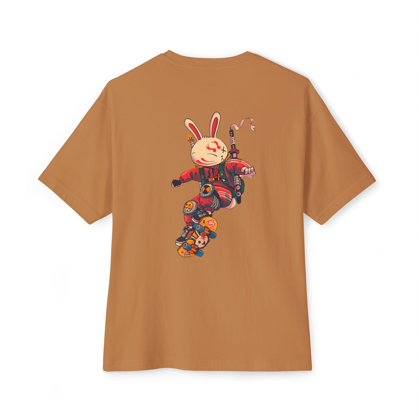 Skateboarding Bunny Graphic Oversized Tee