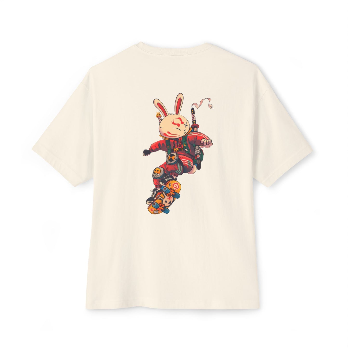 Skateboarding Bunny Graphic Oversized Tee