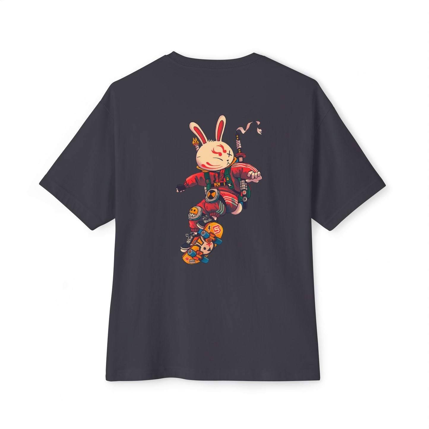 Skateboarding Bunny Graphic Oversized Tee