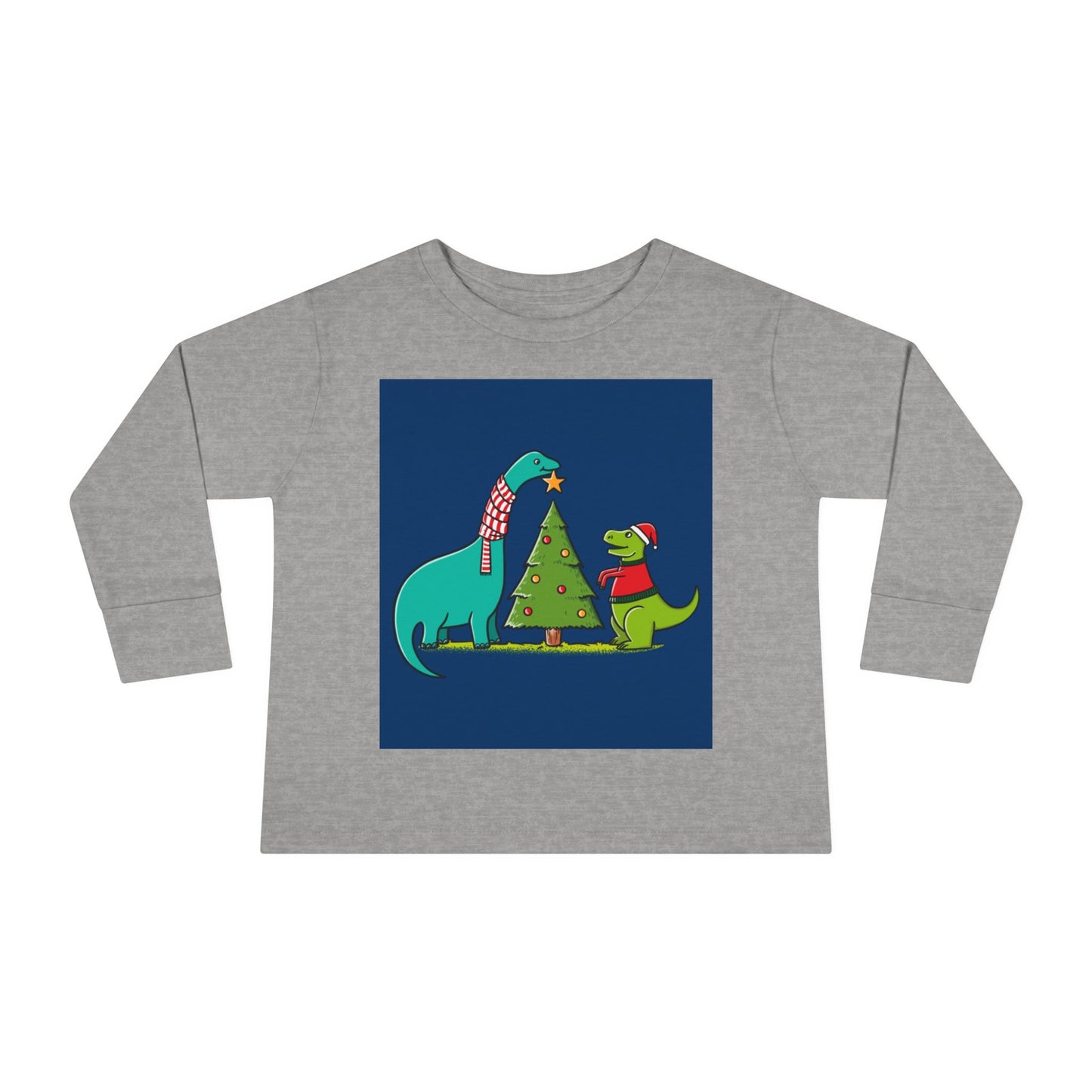 Dinosaur Christmas Toddler Long Sleeve Tee