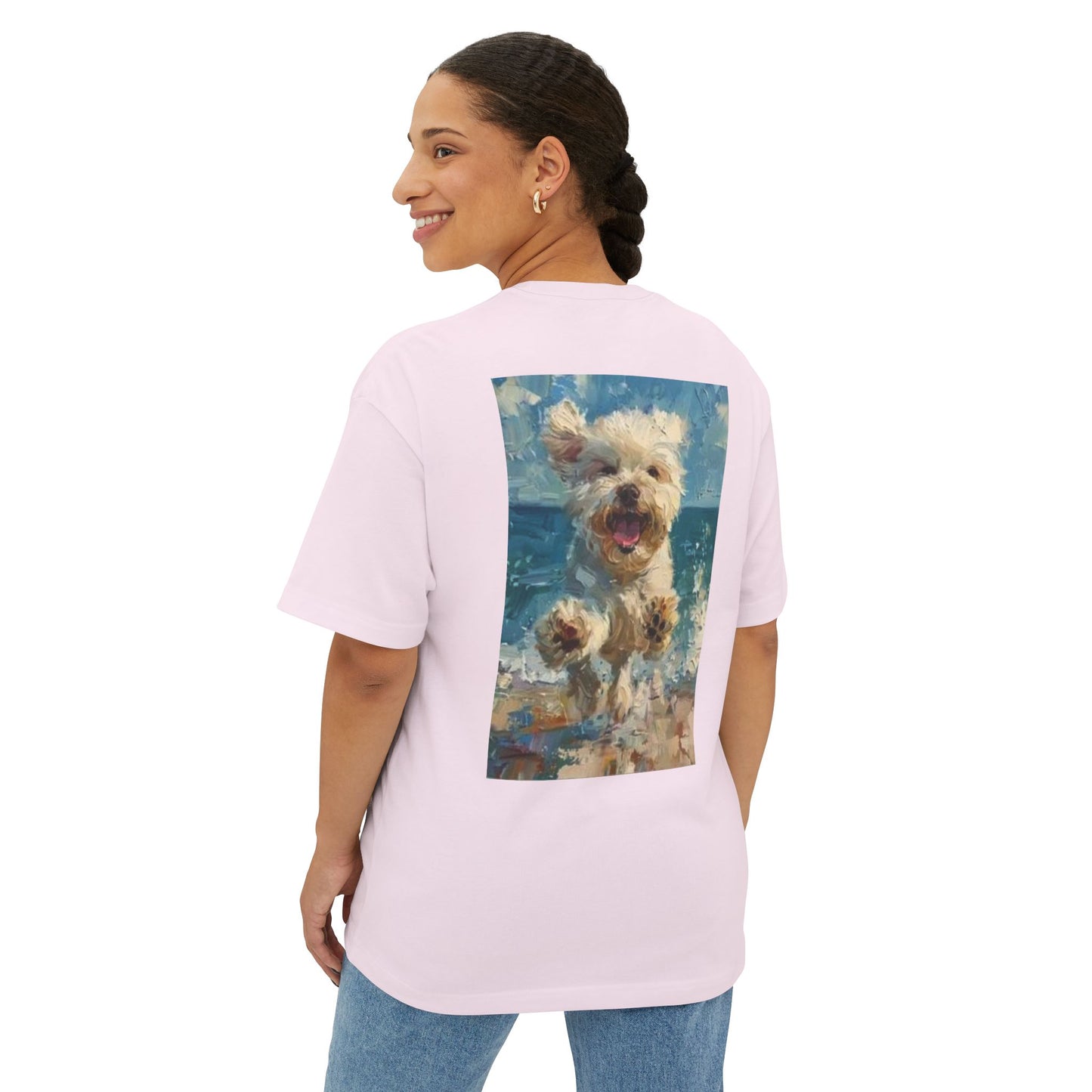 Cute Dog Art Unisex Oversized Boxy Tee - Perfect Pet Lover Gift