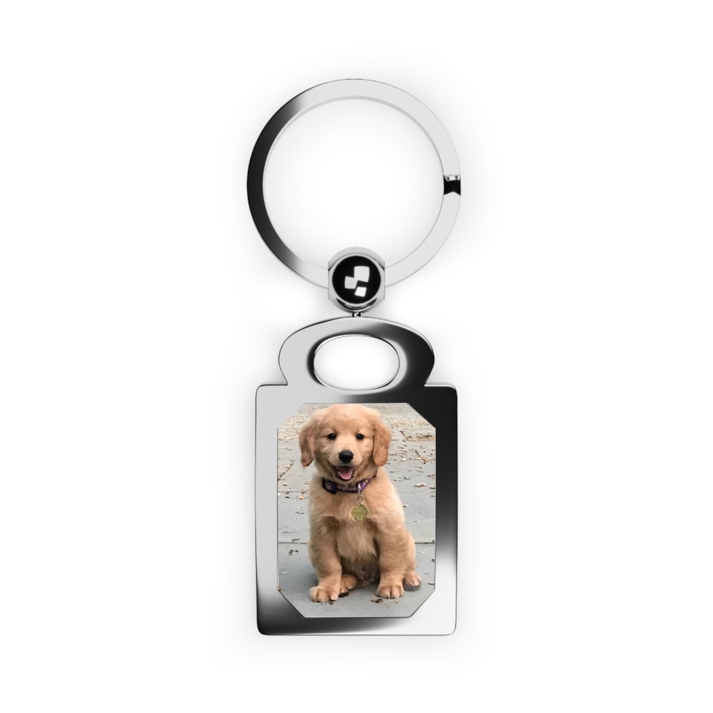 Personalized Rectangle Photo Keyring - Custom Pet Photo Keychain