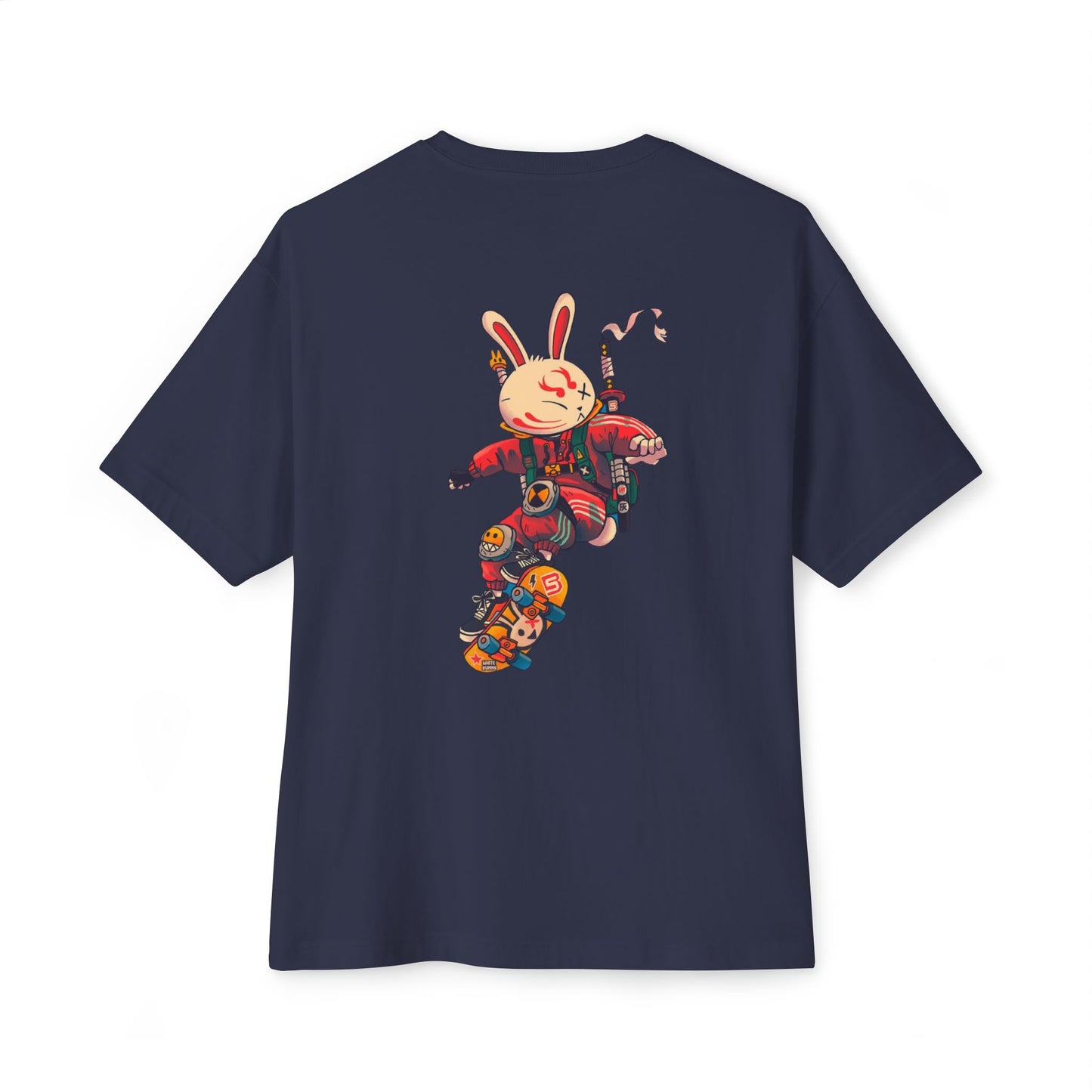 Skateboarding Bunny Graphic Oversized Tee