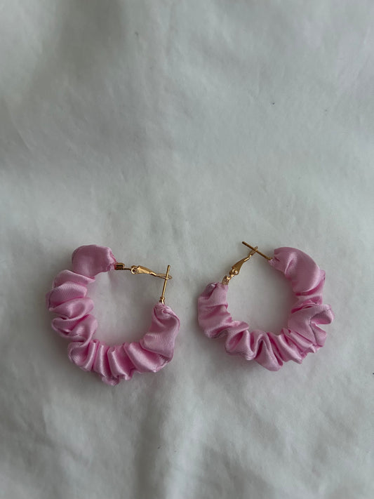 Scrunchie Pink Earrings