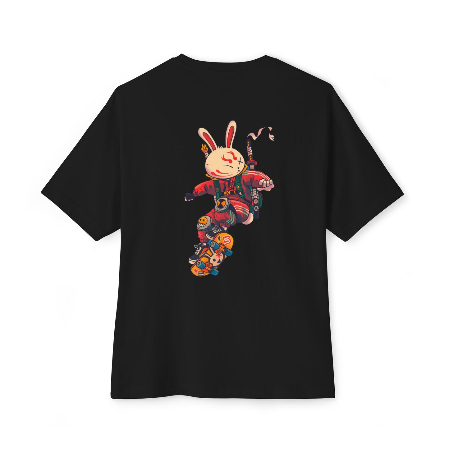 Skateboarding Bunny Graphic Oversized Tee