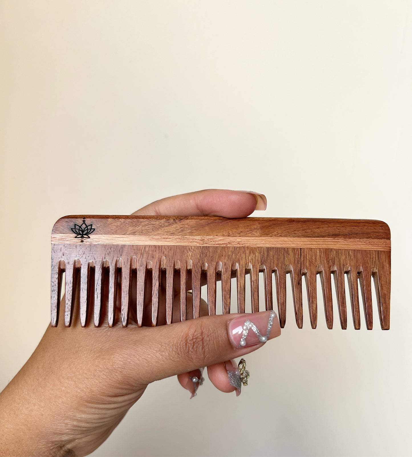 Wooden wide tooth comb