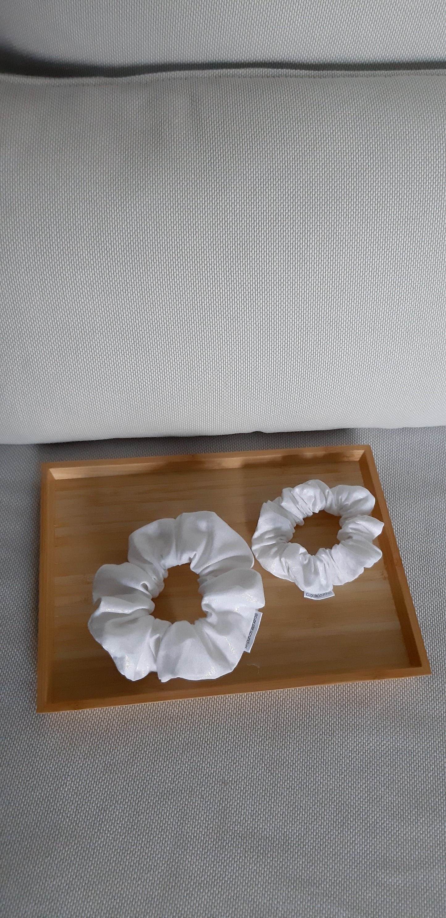 White Kona Sheen Scrunchie