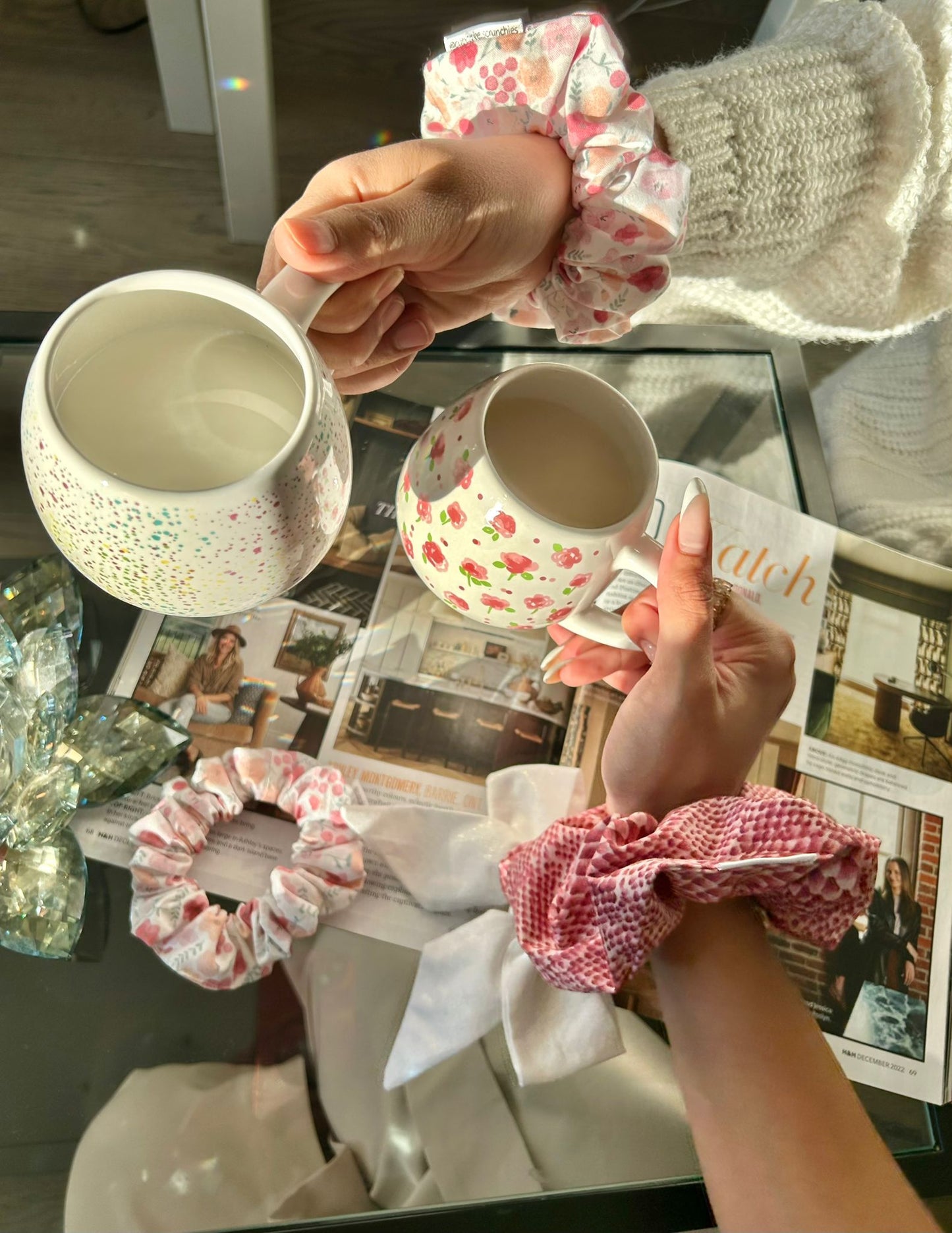 Cotton Floral Scrunchies